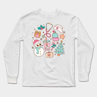 Retro Nurse Christmas 2023 Long Sleeve T-Shirt